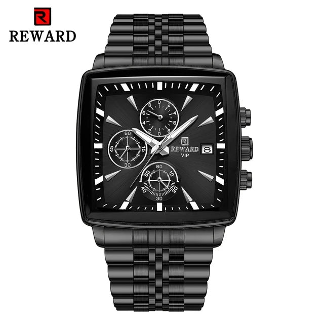 Reward RD81100 Men's Quartz Stainless Steel Rectangle Watch