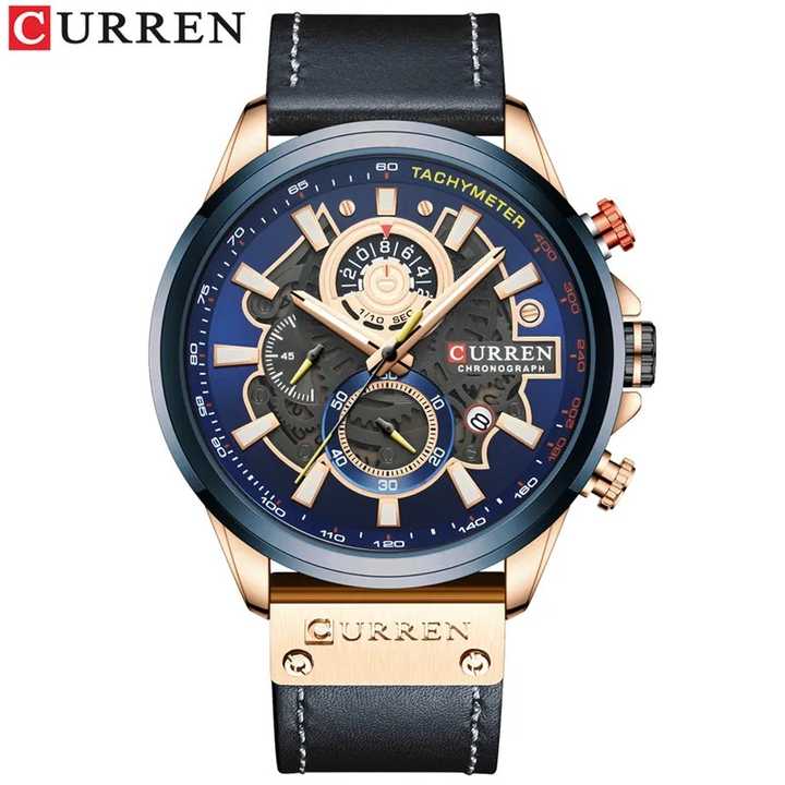 CURREN Leather Strap Sport Watch