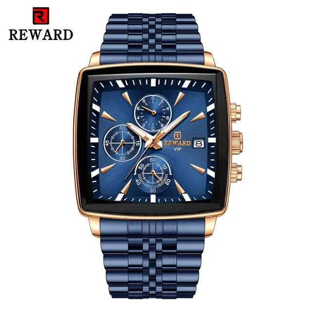 Reward RD81100 Men's Quartz Stainless Steel Rectangle Watch