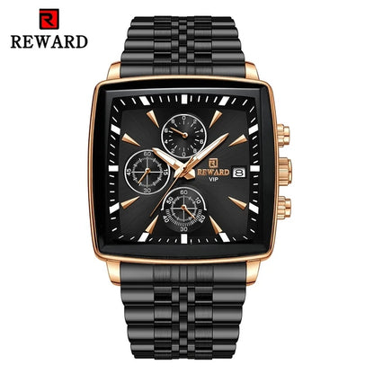 Reward RD81100 Men's Quartz Stainless Steel Rectangle Watch
