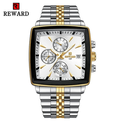 Reward RD81100 Men's Quartz Stainless Steel Rectangle Watch