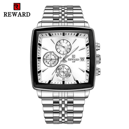 Reward RD81100 Men's Quartz Stainless Steel Rectangle Watch
