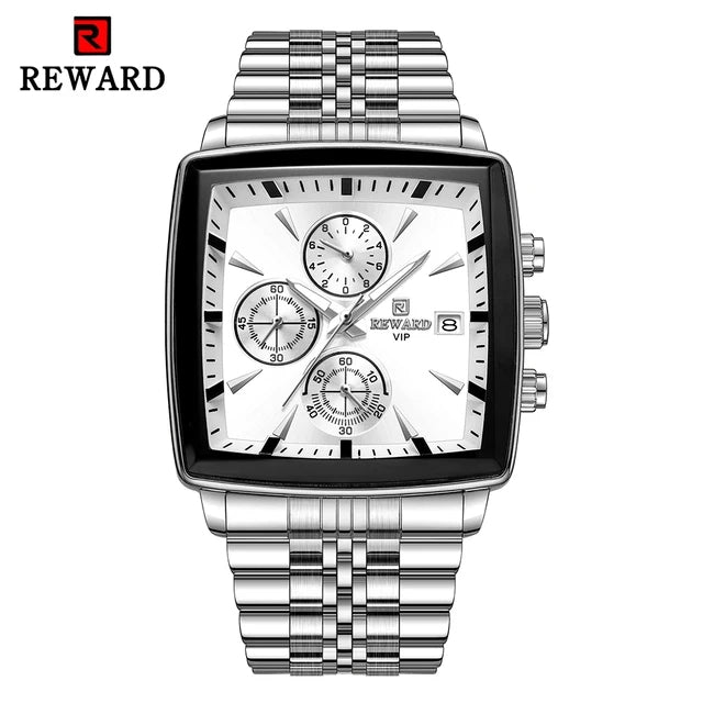 Reward RD81100 Men's Quartz Stainless Steel Rectangle Watch