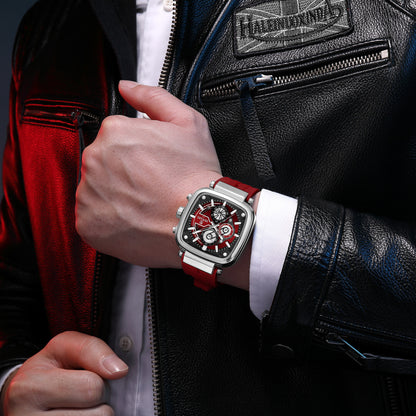 Reward 831509 Men's Luxury Square Chronograph Silicone Strap Watch