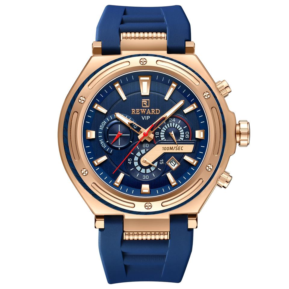 Reward VIP Chronograph Watch for Men's غیرفعال ساعت مچی مردانه اورجینال سه موتور فعال کرنوگراف رنگ ثابت و ضد اب ریوارد Reward ارسال رایگان
